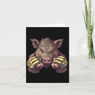 Carte Funny Mixed martial art Boar - Cage Fighter Et Mar