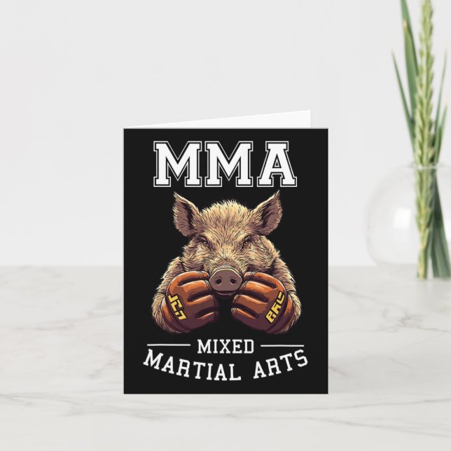 Carte Funny Mixed martial art Boar Thai Boxing Cage Comb (Devant)