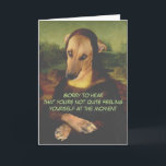 Carte Funny Mona Lisa Chien Se Bien<br><div class="desc">Photo de chien amusante d'un chiot brun habillé comme Mona Lisa. Vieux style de maître numérique Mona Lisa peinture chien. Chien en costume robe de bienvenue modèle de carte de voeux.</div>