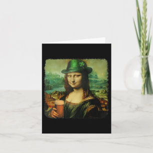 Carte Funny Mona Lisa St. Patricks Shamrock de la journé