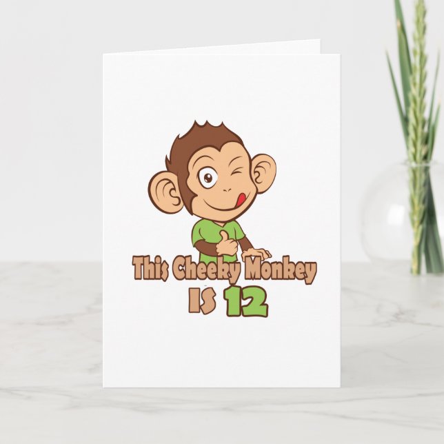 Carte Funny Monkey 12 ans (Devant)