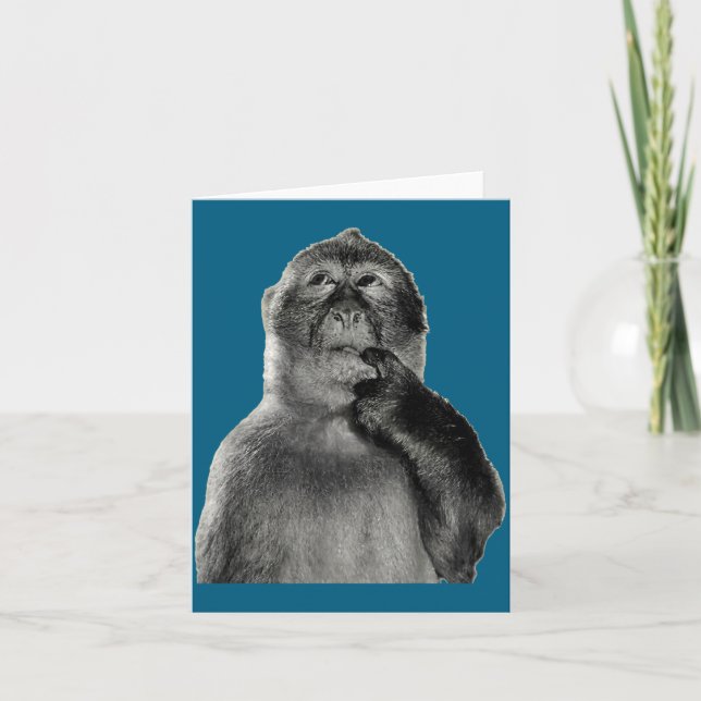 Carte Funny Monkey Meme With Retro Odore Humor Art Style (Devant)