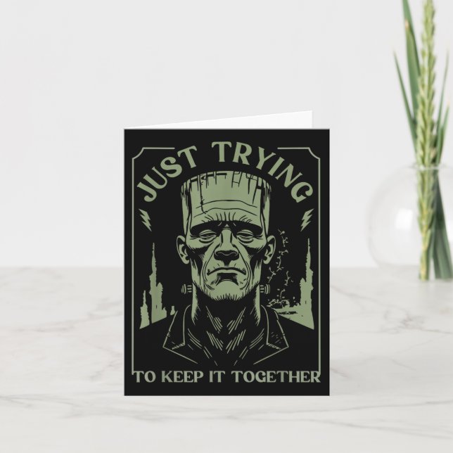 Carte Funny Monstre Frankenstein Essaie Juste De Le Gard (Devant)