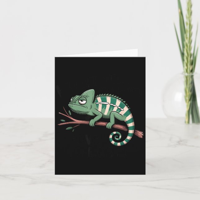 Carte Funny Morning Person Coffee Lover Chameleon  (Devant)