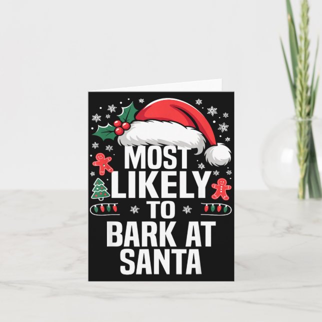 Carte Funny Most Likely To Christmas Family Pajama Match (Devant)