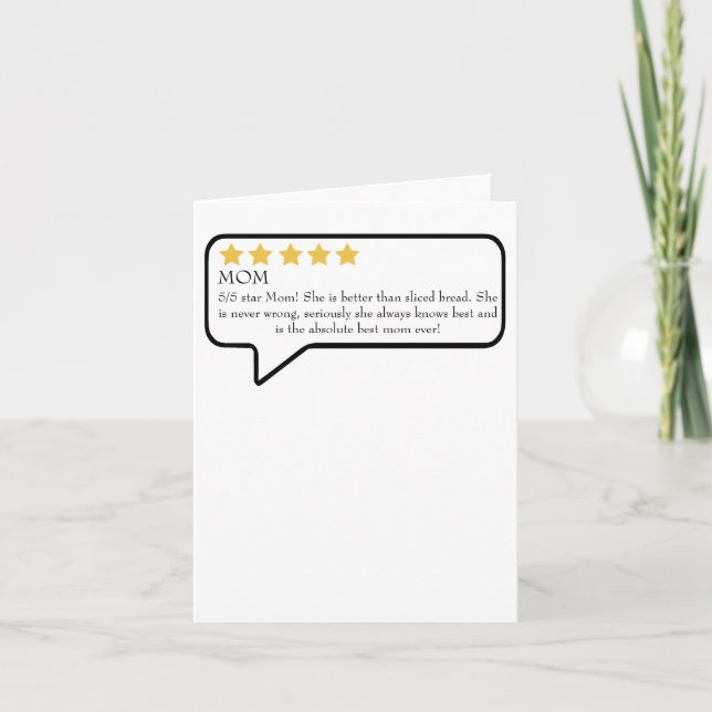 Carte Funny Mothers Day Card, Maman Review (Devant)
