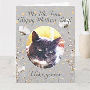Carte Funny Mothers Day Surprise Personnalisé de chat
