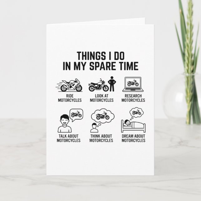 Carte Funny Motorcycle Lover Spare Time Biker Life (Devant)