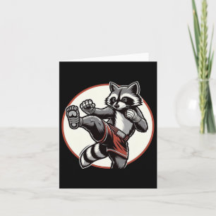 Carte Funny Muay Thai Raccoon Thai Boxe Arts martiaux