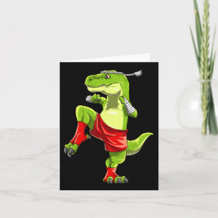 Carte Funny Muay Thai T-rex - Thai Boxe