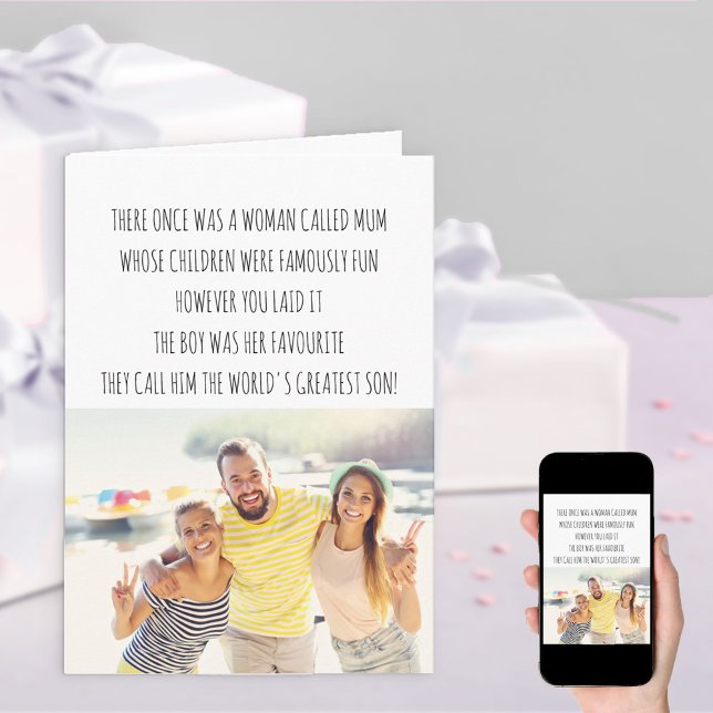 Carte Funny Mum Limerick Worlds Greatest Son Birthday (Créateur téléchargé)