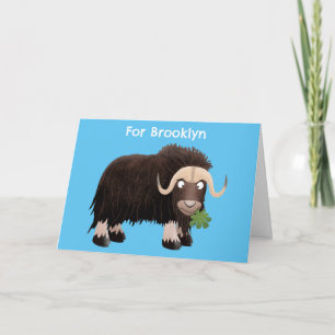 Carte Funny musk ox personnalisées dessin animé annivers