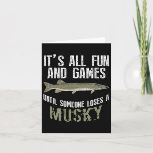 Carte Funny Musky Fishing Muskellunge Poisson D'Eau Douc