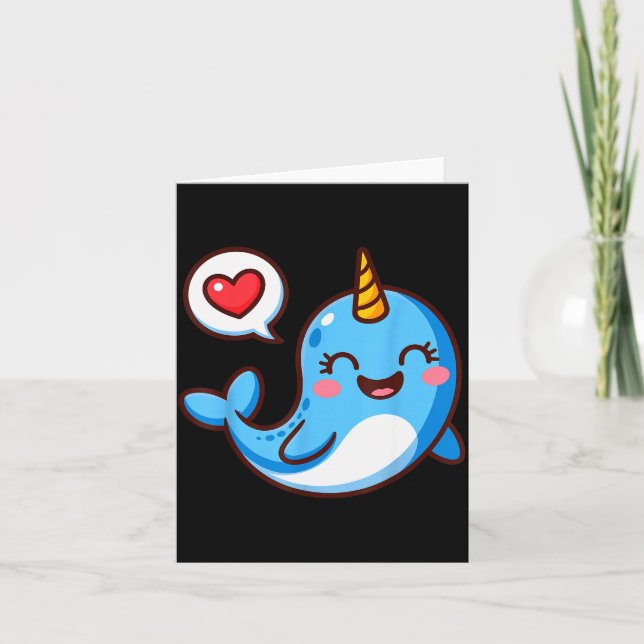 Carte Funny Narwhal Art For Men Women Kids Narwhal Lover (Devant)