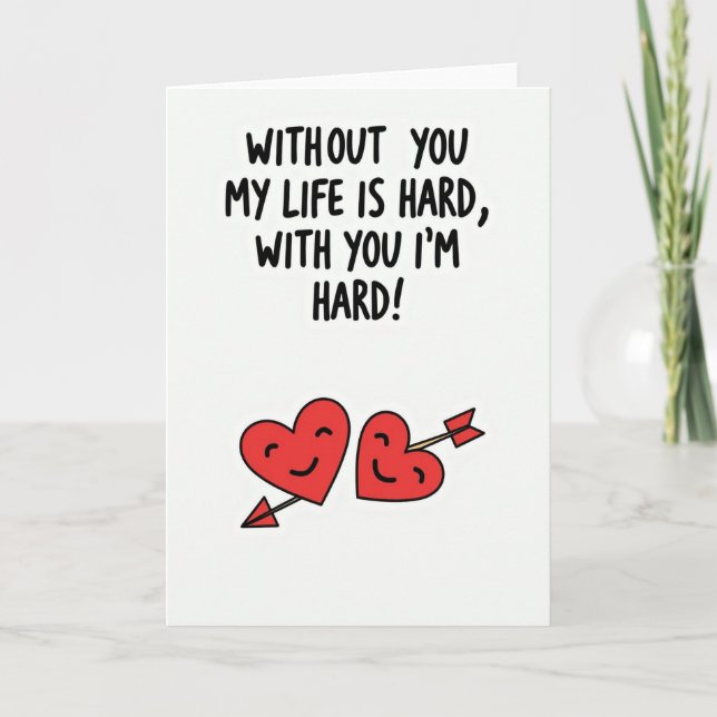 Carte Funny Naughty Hard Love Card (Devant)