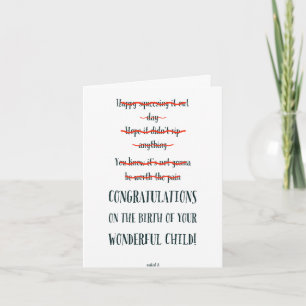 Carte Funny New Baby