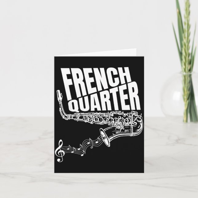 Carte Funny New Orleans Mardi Gras Jazz Saxophone  (Devant)