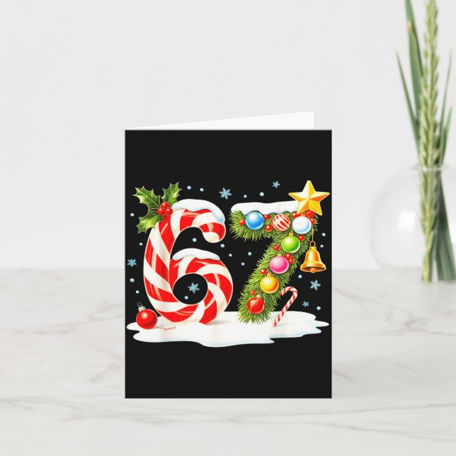 Carte Funny Nice Naughty 6 7 Christmas 67 Meme Xmas Boys (Devant)