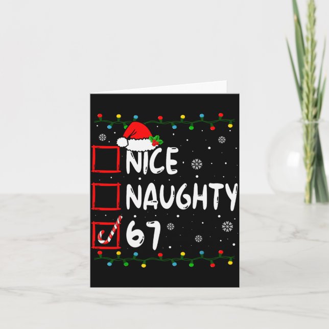Carte Funny Nice Naughty 6 7 Christmas 67 Meme Xmas Boys (Devant)