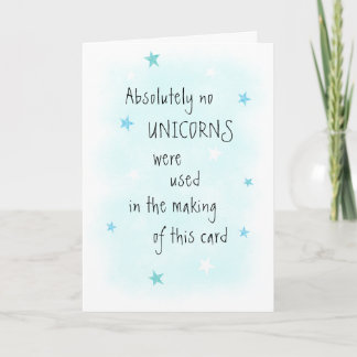 Carte Funny NO Unicorn Images Blue Anniversaire Salutati