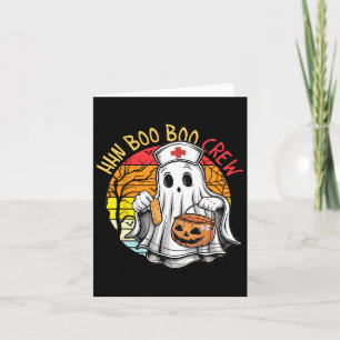 Carte Funny Nurse Ghost Hhn Boo Boo Crew Halloween Costu