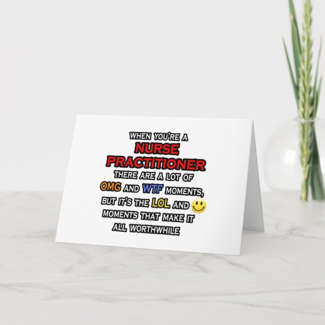 Carte Funny Nurse Practitioner ... OMG WTF (Devant)