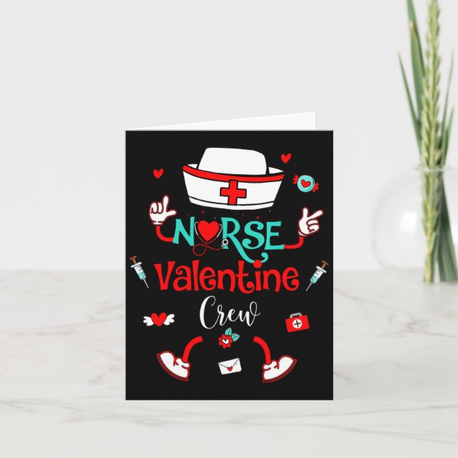 Carte Funny Nurse Valentines Day Nurse Crew Family Group (Devant)