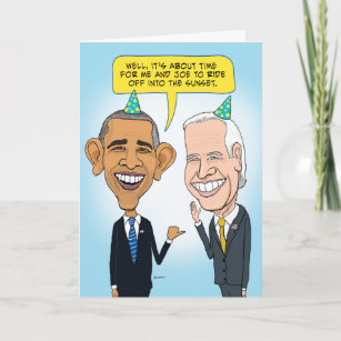 Carte Funny Obama and Biden Farewell Birthday Card
