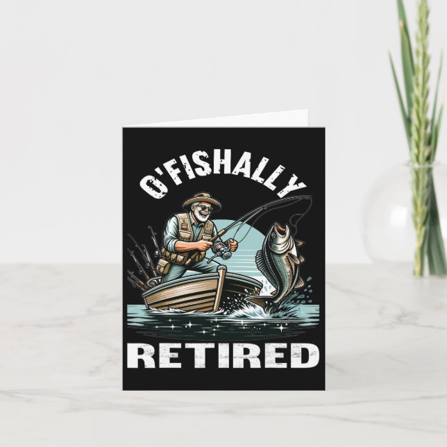 Carte Funny O'fish Retraité Tee pour la retraite Pêche (Devant)