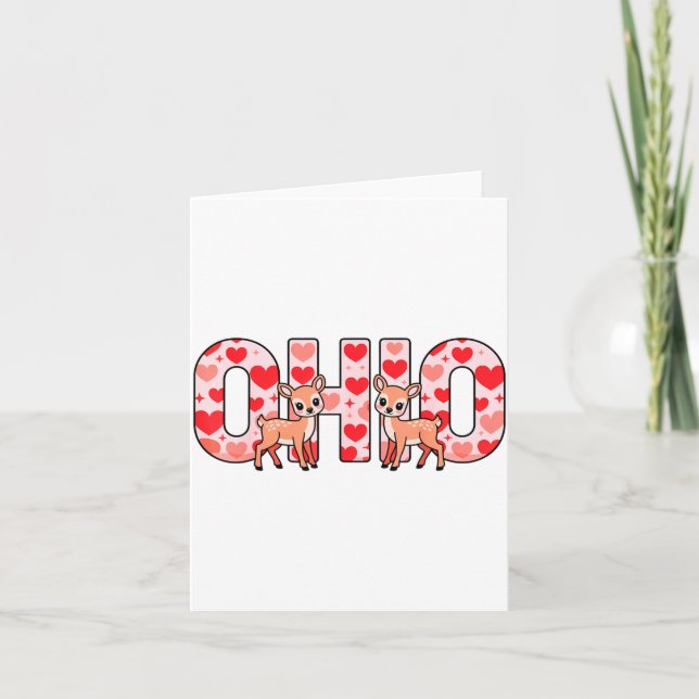 Carte Funny Ohio Deer Midwestern Party O-h-i-o In Valent (Devant)
