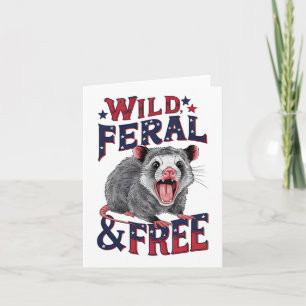Carte Funny Opossum non charné Feral sauvage et Possum g