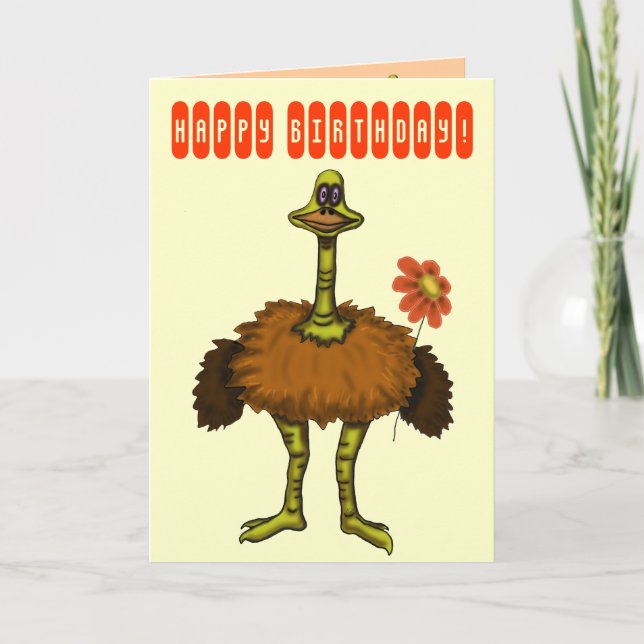 Carte Funny ostrich (Devant)