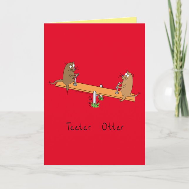 Carte Funny Otter Teeter Kids (Devant)