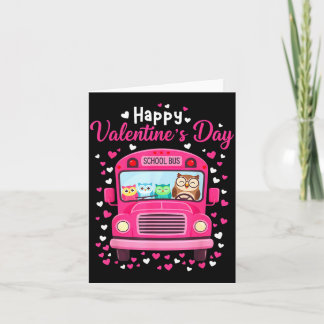 Carte Funny owls school bus driver happy valentines day