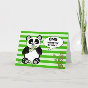 Carte Funny Panda Bear Anniversaire tardif