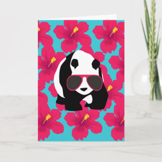 Carte Funny Panda Bear Beach Bum Cool Lunettes de soleil