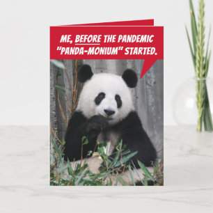 Carte Funny Panda Before and After Pandemic