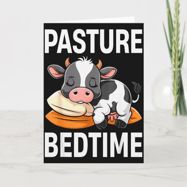 Carte Funny Pasture Bedtime Cute Cow Pajamas Pj Sleep  (Devant)