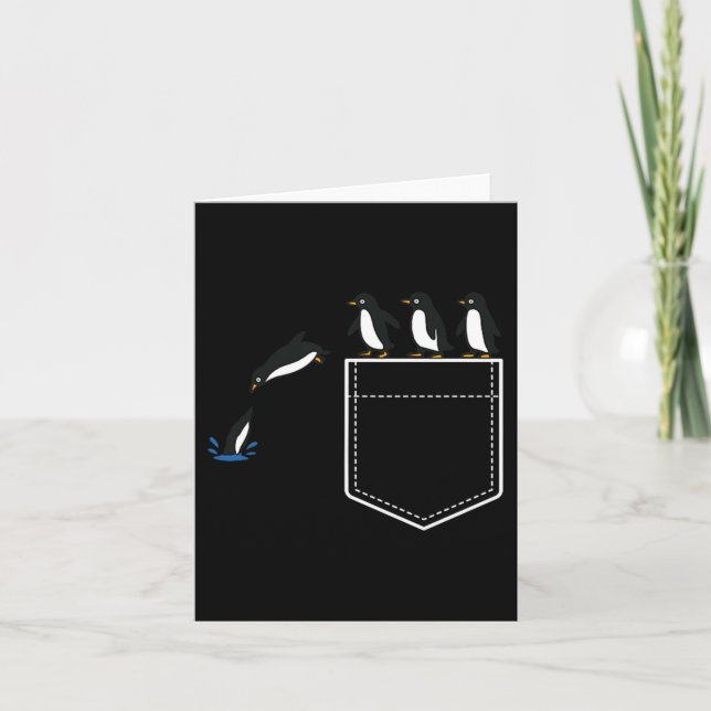Carte Funny Penguin Cket Cute Diving Penguin Animal Love (Devant)