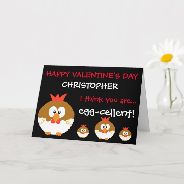 Carte Funny Personnalisé Poulets Valentines Jour (Petite plante)