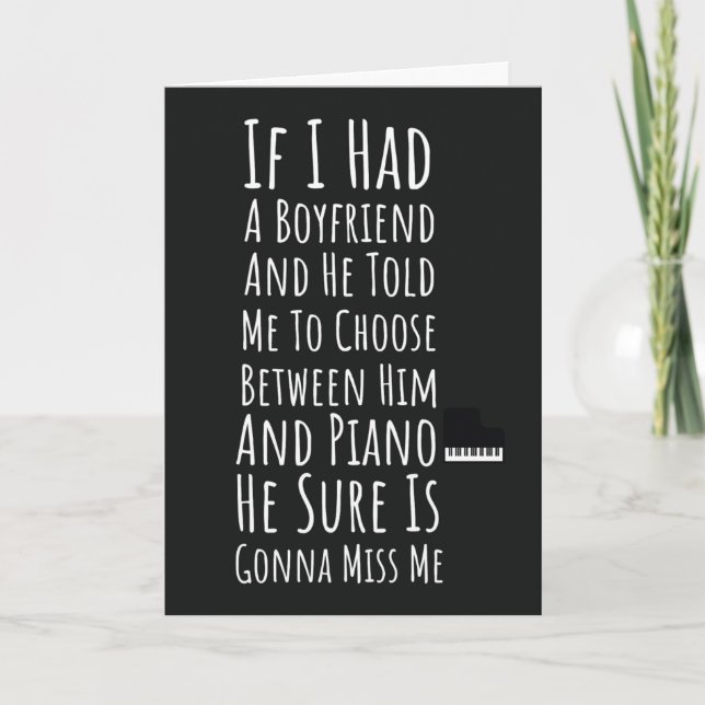 Carte Funny Pianist Cards For Women Her Girls Humor (Devant)