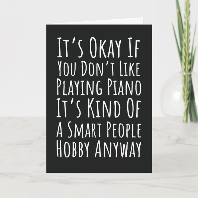 Carte Funny Piano Player Cards Pianist Humor Joke Music (Devant)