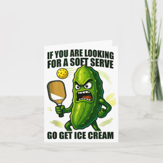 Carte Funny pickleball lover pun with a pickle playing