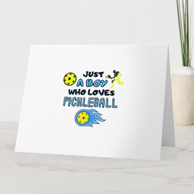 Carte Funny Pickleball Player Just A Boy Who Loves Pickl (Devant)