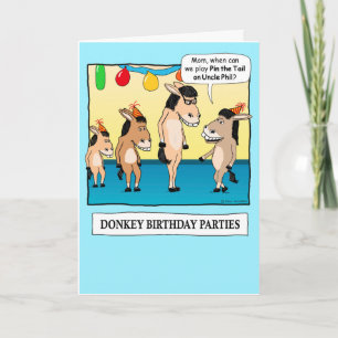 Carte Funny Pin the Tail on Donkey Birthday