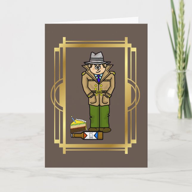 Carte Funny Police Detective Birthday Card (Devant)