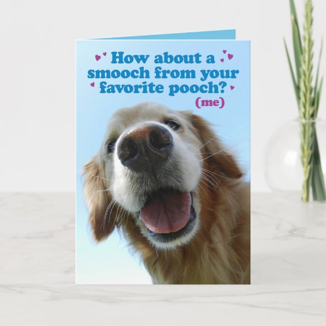 Carte Funny Pooch Golden Retriever Fête des pères Card (Devant)