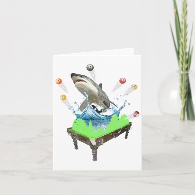 Carte Funny Pool Billard requin (Devant)