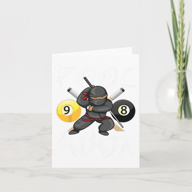 Carte Funny Pool Ninja mignonne poche Billard Garçons Fi (Devant)