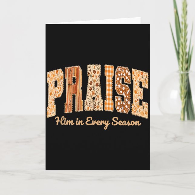 Carte Funny Praise Him In Every Season Fall Christian Th (Devant)